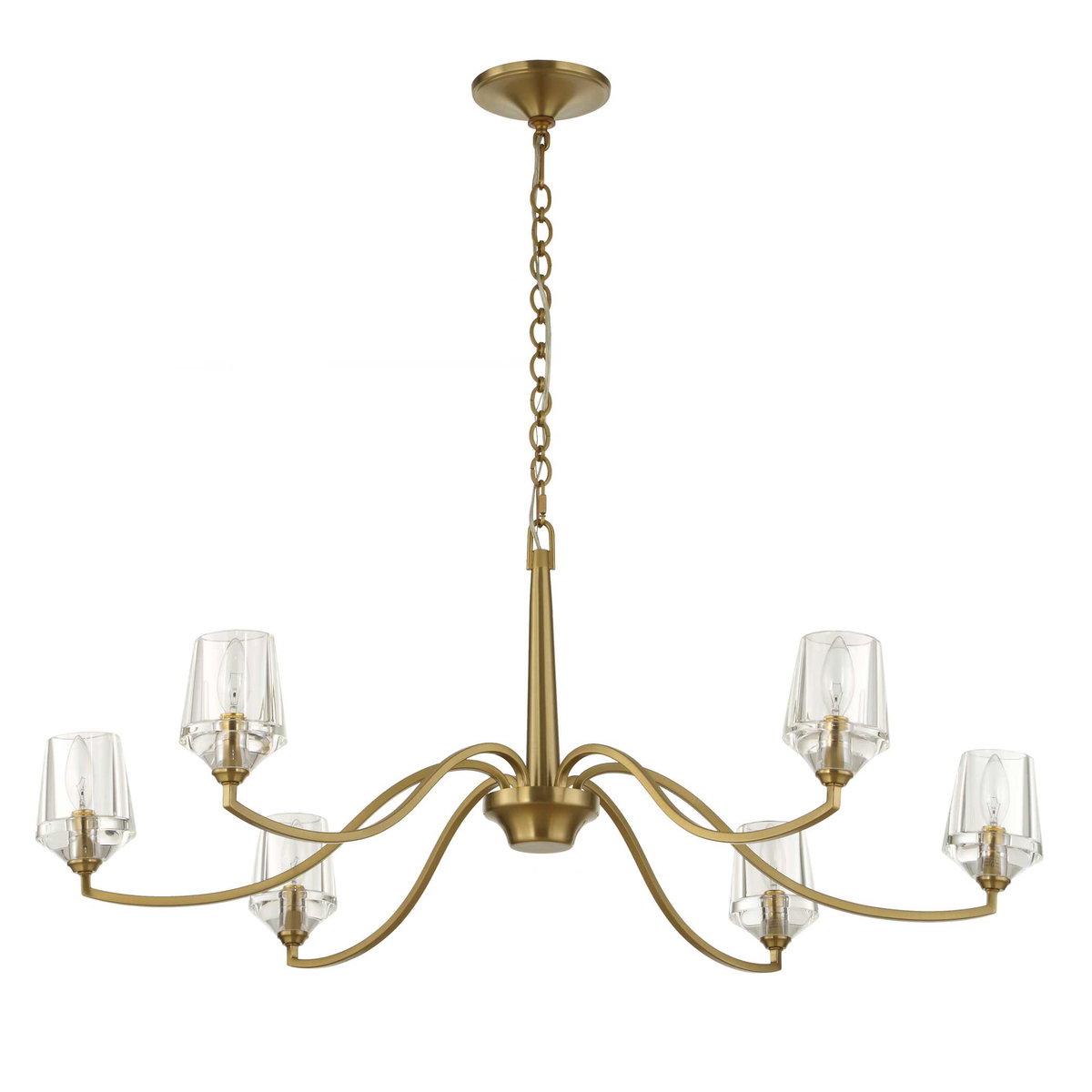 Barcelona 6 Light Brass Chandelier, Pendant by Uttermost, 15.5" height x 40.25" diameter View 8