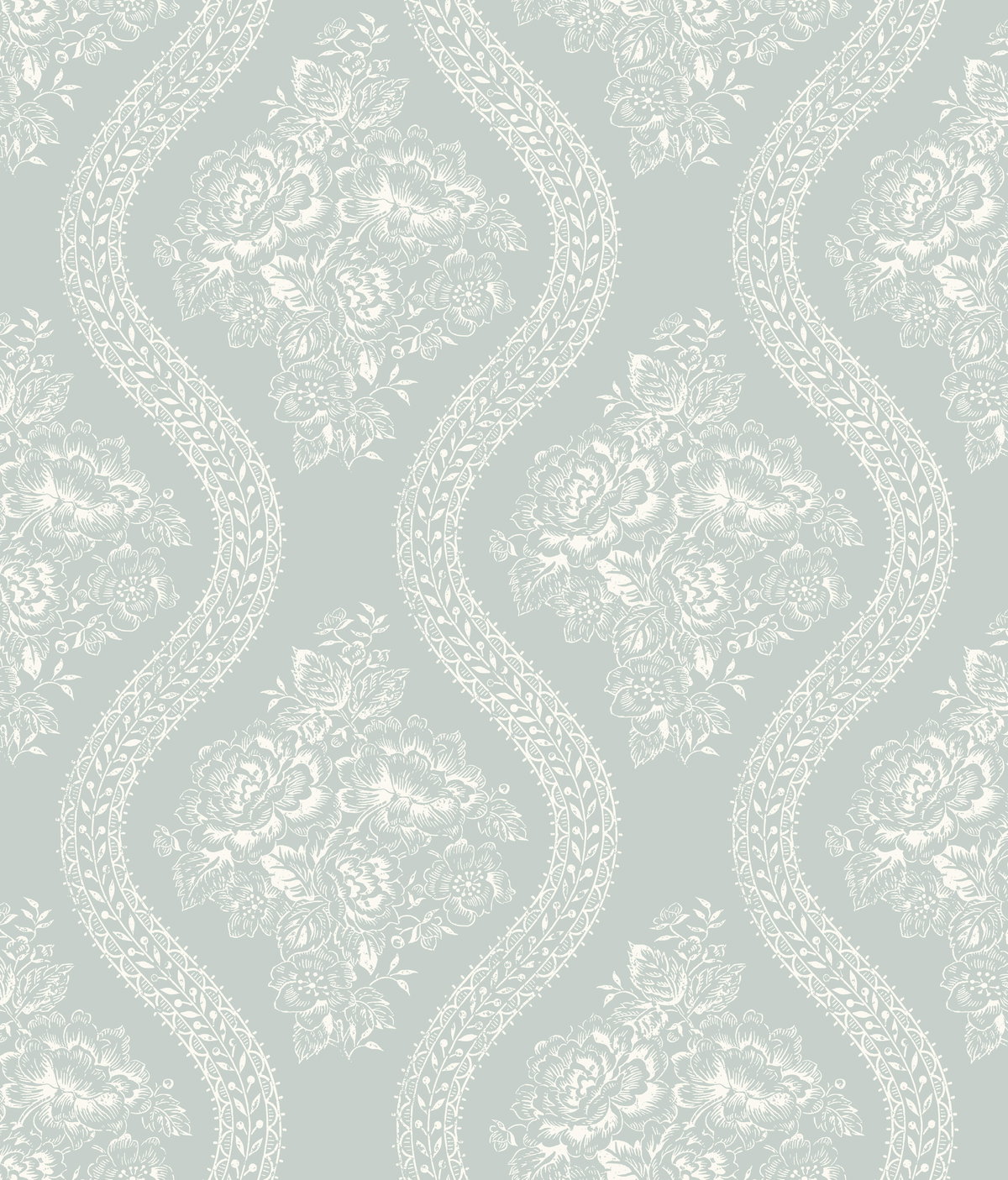 Coverlet White & Blue Wallpaper, by York Wall, 33' length x 1'8.5" width x 0.02" depth View 1