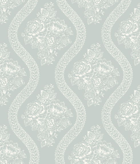 Coverlet White & Blue Wallpaper