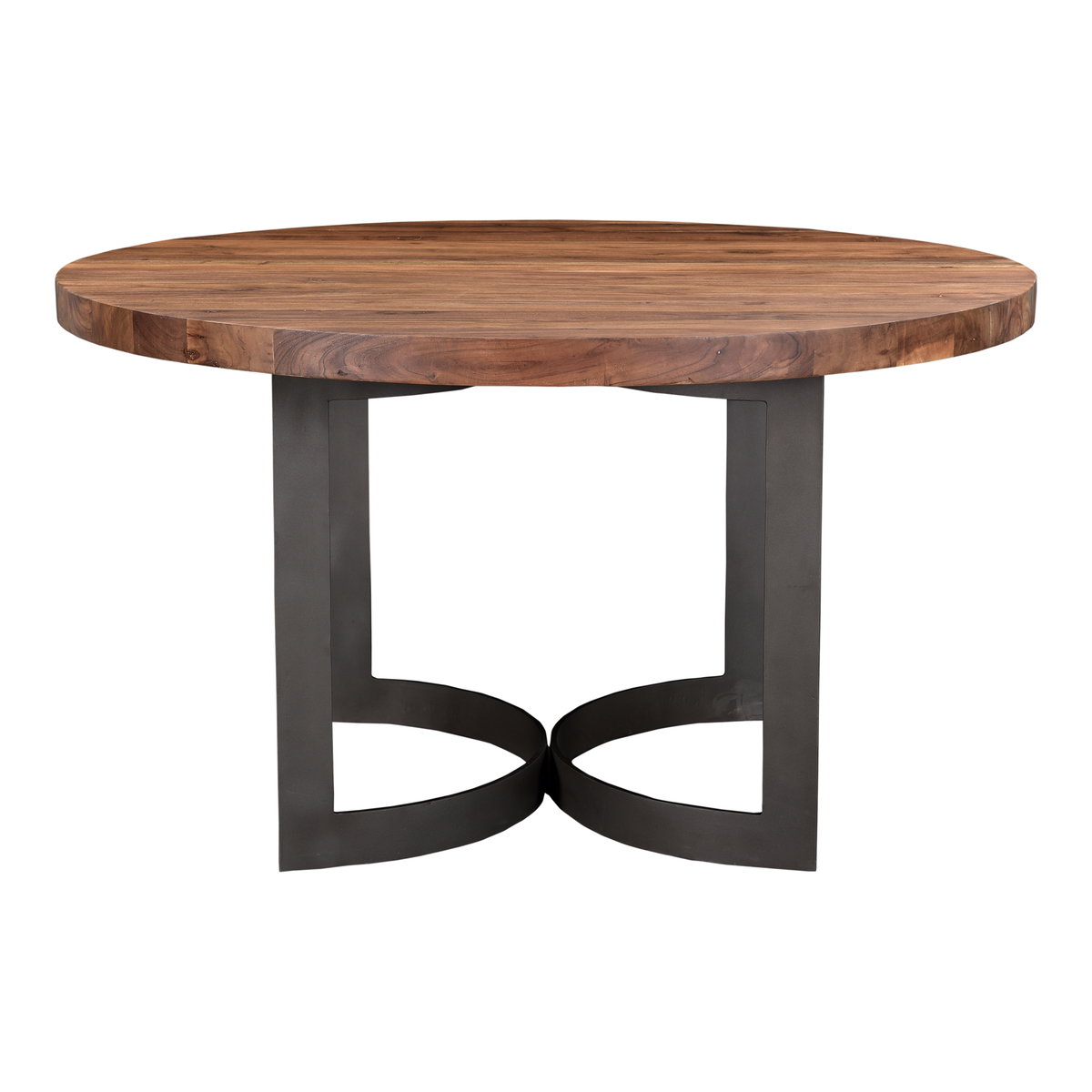 Bent Round Dining Table 54in Brown, by Moe's Home, 54" width x 30" height x 54" depth View 1