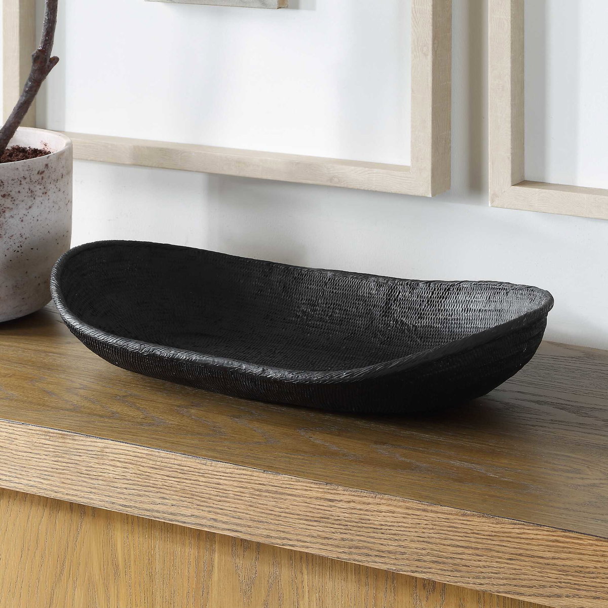 Ember Weave Indoor-Outdoor Oblong Bowl, Decorative Tray by Uttermost, 23" width x 4.75" height x 13.75" depth View 4