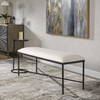 Avenham Black Framed Bench, Benche by Uttermost, 50.5" width x 20.25" height x 16.25" depth thumbnail 7
