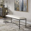 Avenham Black Framed Bench, Furniture by Uttermost, 50.5" width x 20.25" height x 16.25" depth thumbnail 7