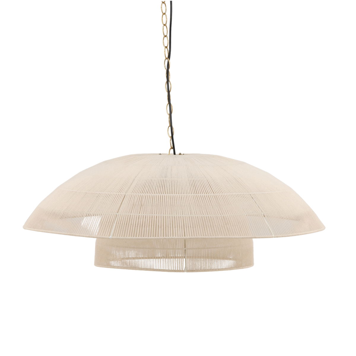 Alecia Pendant Light White, by Dovetail, 36" width x 13" height x 36" depth View 1