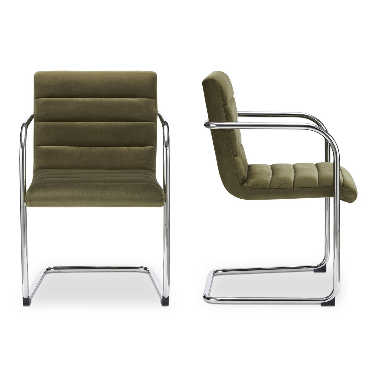 Pedro Dining Chair Green Mohair Set Of Two, by Moe's Home, 21.7" width x 33.5" height x 23" depth View 3