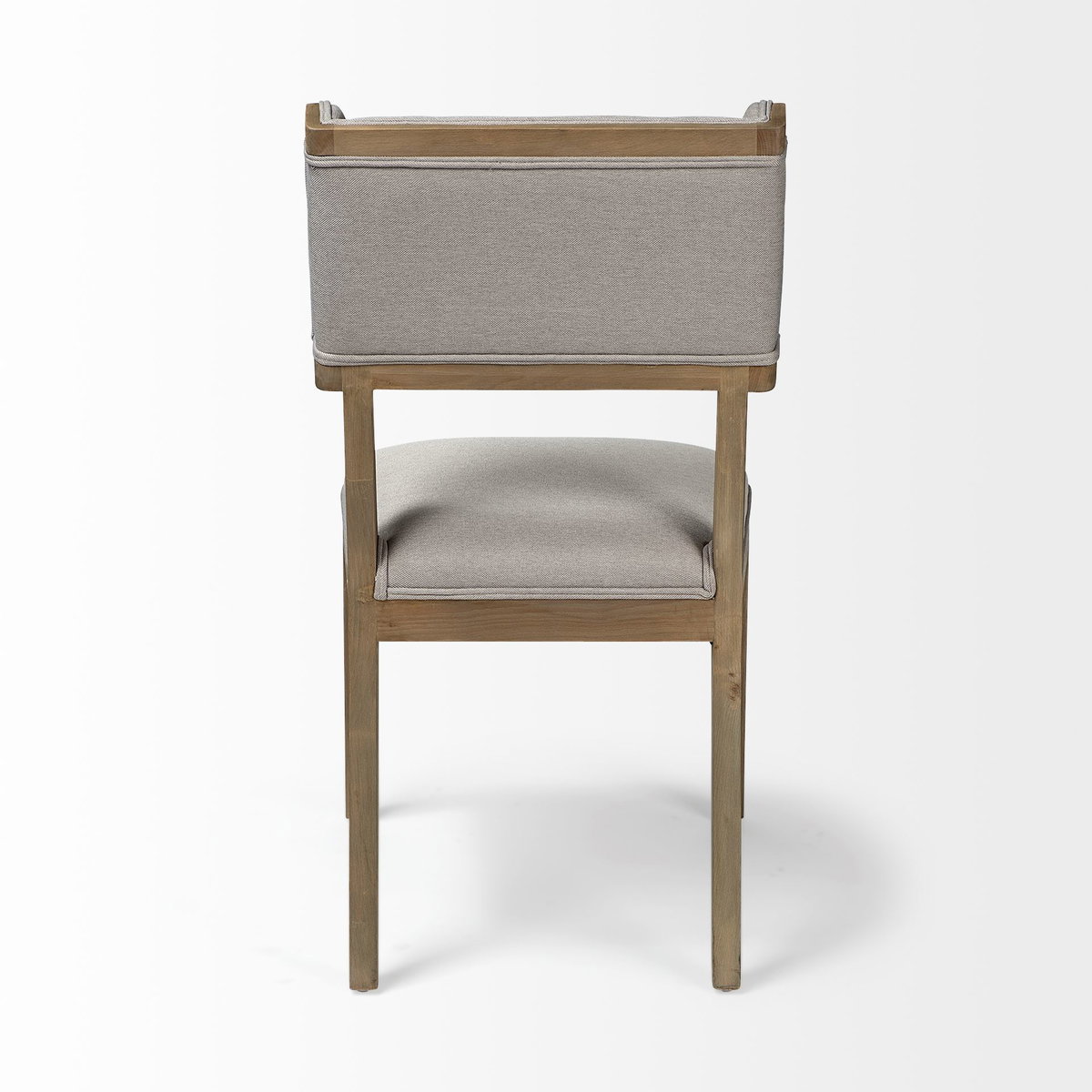 Tenton Open Back Dining Side Chair | Grey Fabric with Brown Wooden, Dining Chair by Mercana, 23.5" length x 19" width x 36.75" height View 8