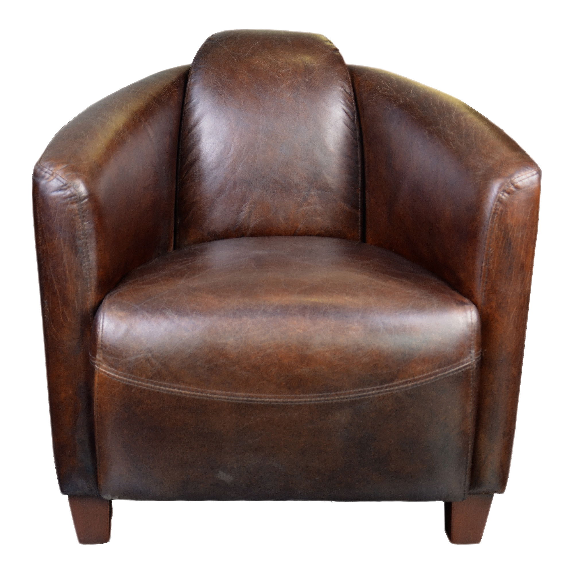 Salzburg Club Chair Dark Brown Leather, Accent Chair by Moe's Home, 29.5" width x 29.5" height x 33" depth View 1