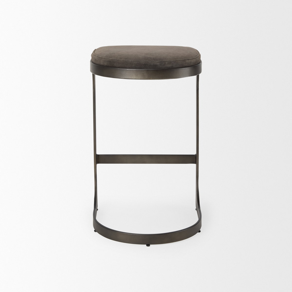 Tyson 17L x 18W x 28H Brown/Gray Suede with Metal Frame Counter Stool, Counter & Bar Stool by Mercana, 17.25" length x 17.5" width x 28" height View 5