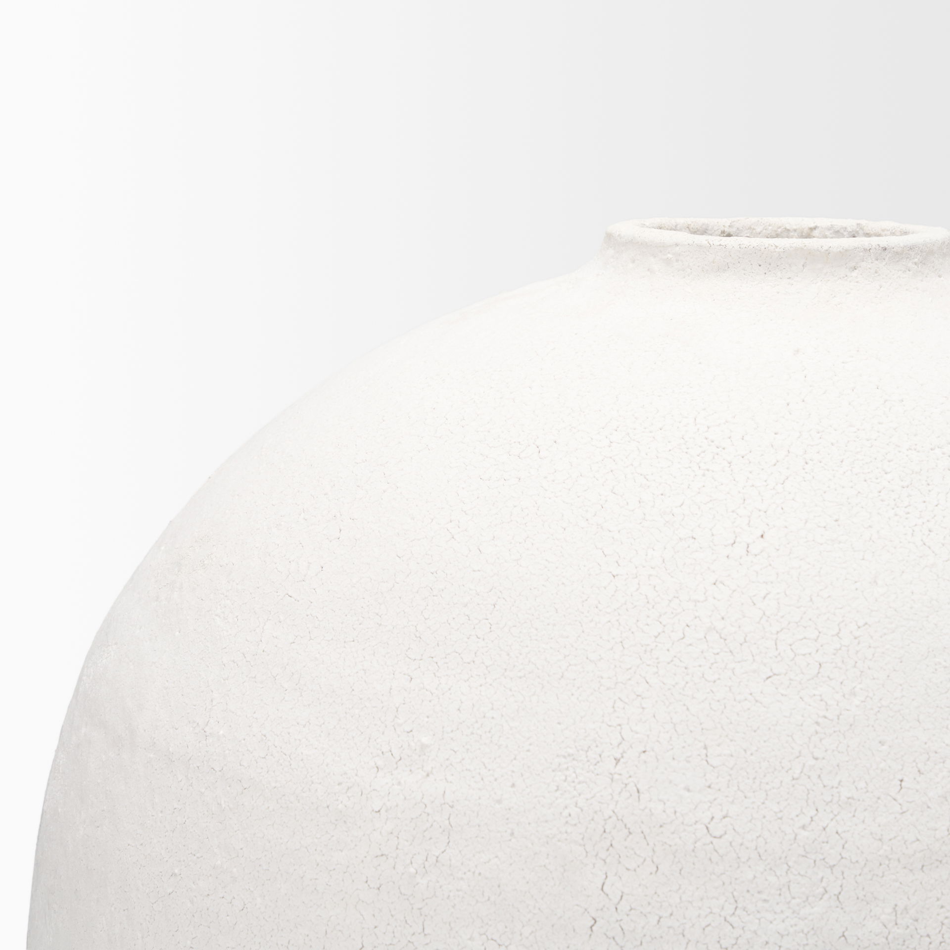 Karakum I Short White Textured Ceramic Vase, by Mercana, 20.5" length x 20.47" width x 23.23" height View 7