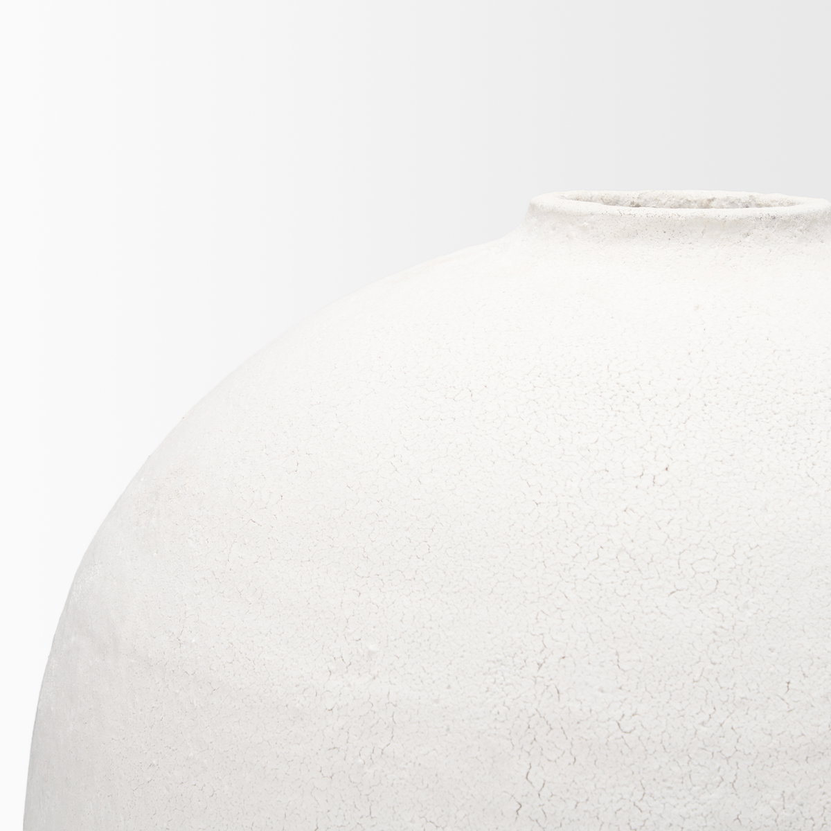 Karakum I Short White Textured Ceramic Vase, by Mercana, 20.5" length x 20.47" width x 23.23" height View 7