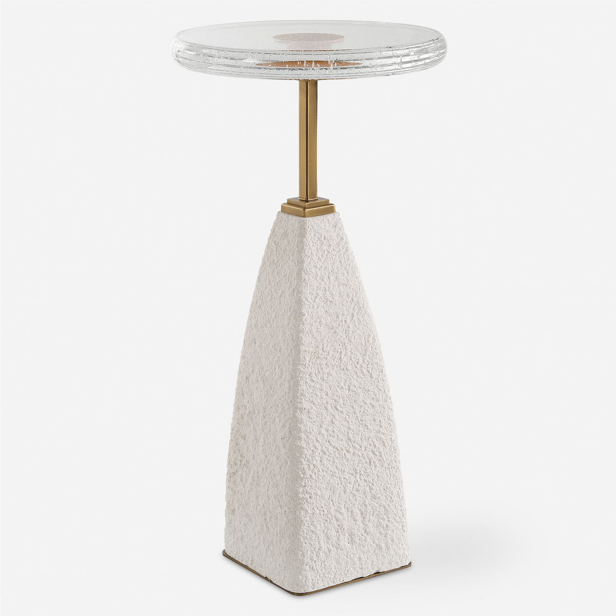 Sora Glass Drink Table, Side & End Table by Uttermost, 12" width x 24" height x 12" depth View 1