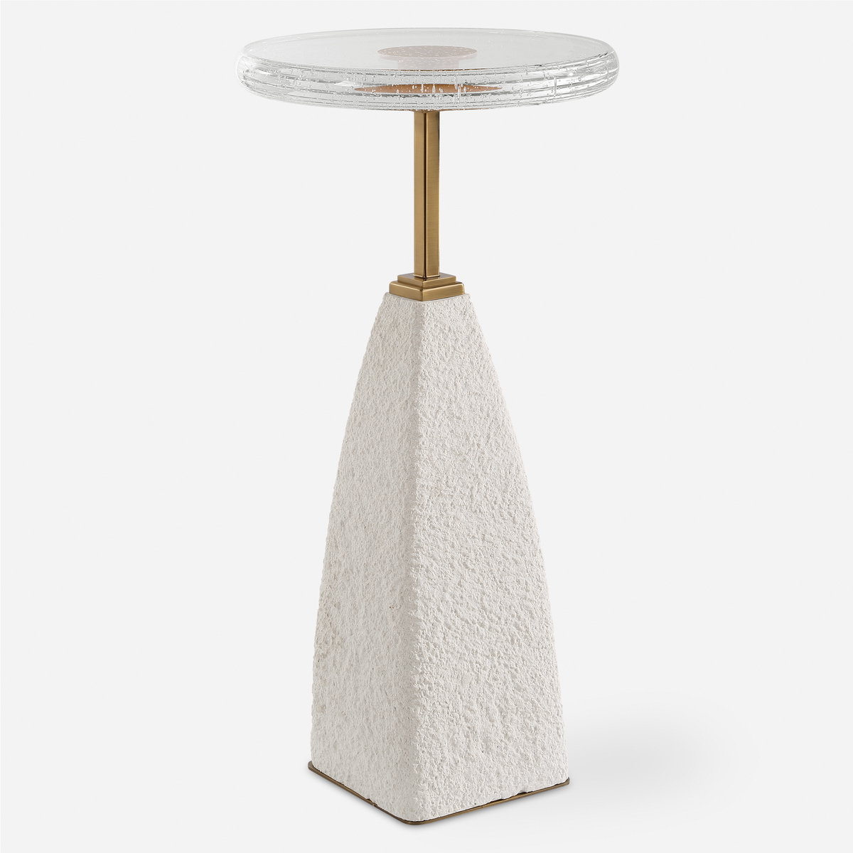 Sora Glass Drink Table, Side & End Table by Uttermost, 12" width x 24" height x 12" depth View 1
