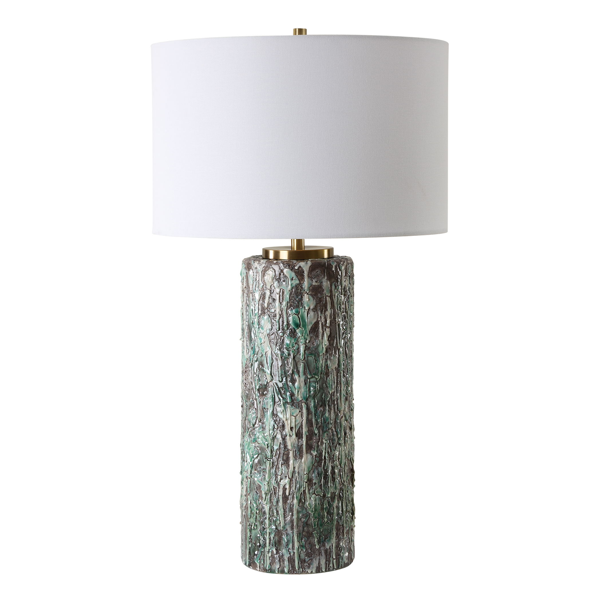 Meltdown Ivory Teal Table Lamp large image 