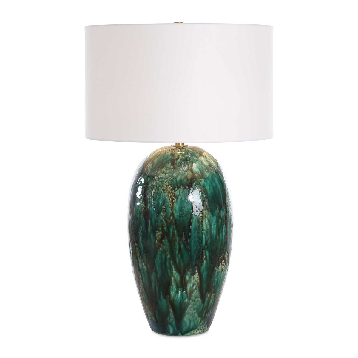 Ceralene Green Table Lamp, by Uttermost, 20" width x 33.25" height x 20" depth View 1