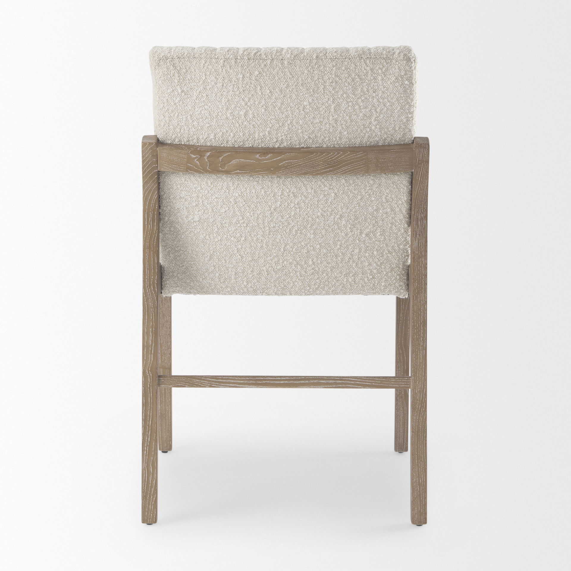 Tahoe Cream Boucle Upholstered and Light Brown Wood Armless Dining Chair large image 