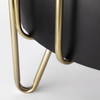 Pianta 13 x 21 Set of Two Black Metal Insert Brass Frame Plant Stands, Planter by Mercana, 12.8" length x 12.8" width x 20.87" height thumbnail 6