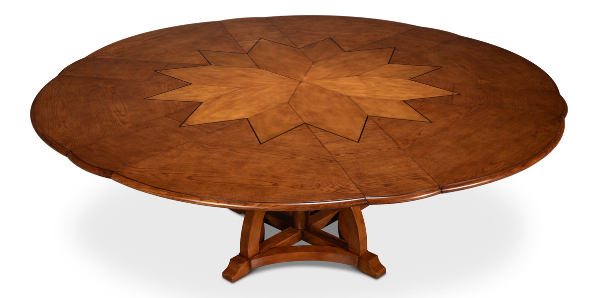 Austin Jupe Dining Table Medium Walnut, by Sarreid, 4'7" length x 4'7" width x 2'6" height View 4