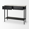 Amika White Marble Top Black Metal Base Console Table thumbnail 8