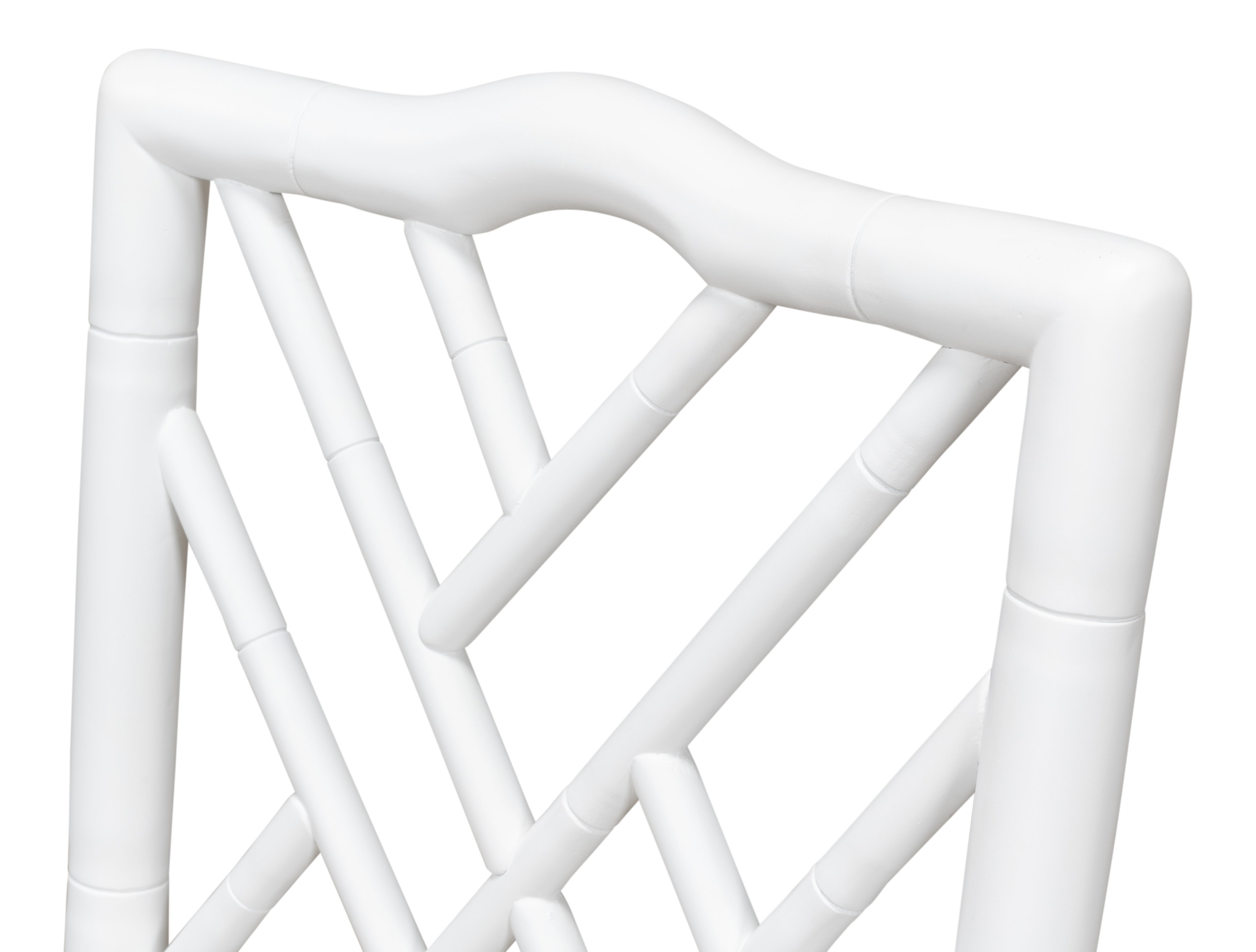 Brighton Bamboo Side Chair, White, Dining Chair by Sarreid, 17" length x 22" width x 39" height View 8