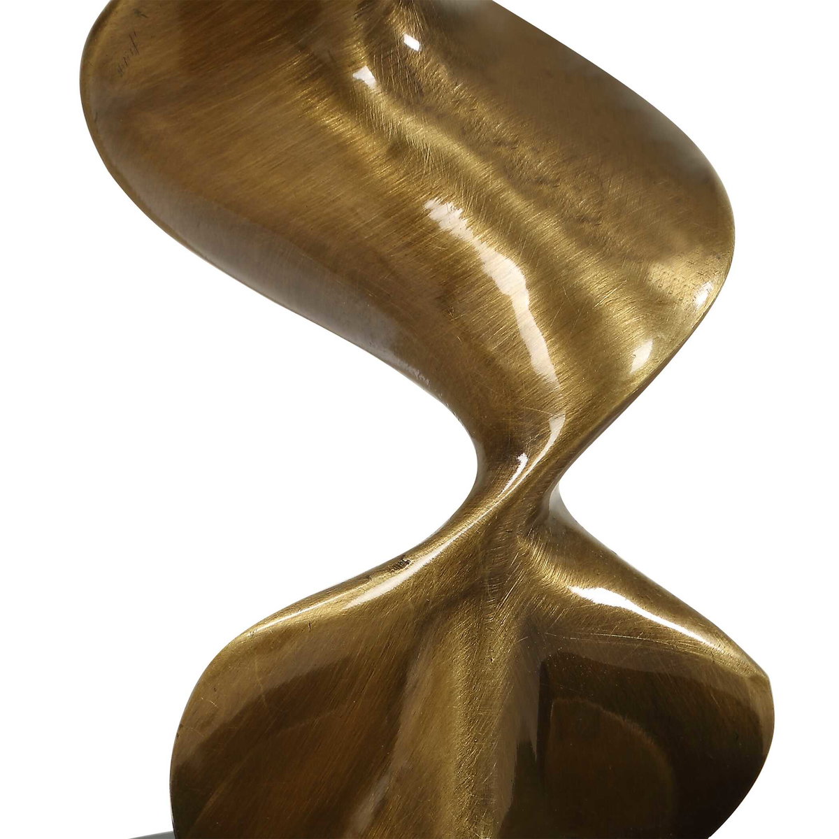 Spiraling Cordless Brass Buffet Lamp, Table Lamp by Uttermost, 13" width x 35" height x 13" depth View 5