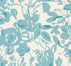 Brushstroke Floral Aqua Wallpaper thumbnail 0