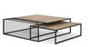 Miles Black Metal with Light Wood Nesting Coffee Table, by Mercana, 48" length x 48" width x 15" height thumbnail 1