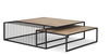Miles Black Metal with Light Wood Nesting Coffee Table, by Mercana, 48" length x 48" width x 15" height thumbnail 1