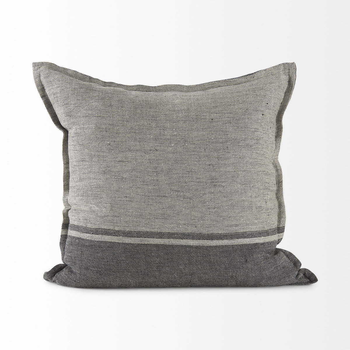 Zadie 20x20 Light Gray and Dark Gray Fabric Color Blocked Pillow Cover, Decorative Pillow by Mercana, 20" length x 20" width x 0.2" height View 6