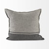 Zadie 20x20 Light Gray and Dark Gray Fabric Color Blocked Pillow Cover, Decorative Pillow by Mercana, 20" length x 20" width x 0.2" height thumbnail 6
