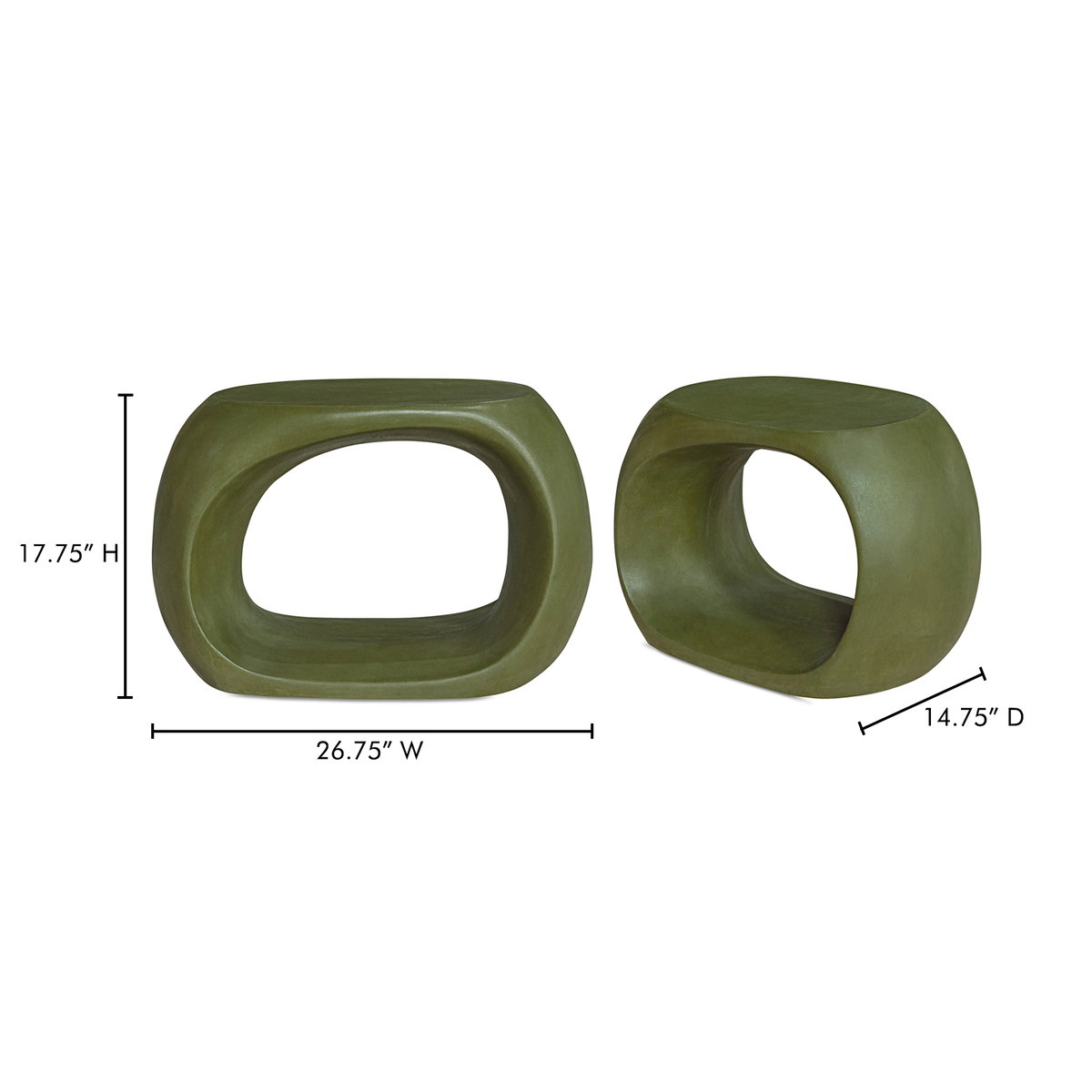 Albers Outdoor Stool Green, Outdoor Chair by Moe's Home, 2'2.75" width x 1'5.75" height x 1'2.75" depth View 7