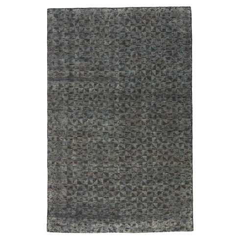 Atz Geometric Hand-Knotted Wool Gray/Black Area Rug