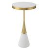 Apex White Concrete Accent Table, Side & End Table by Uttermost, 12.5" width x 24" height x 12.5" depth thumbnail 1