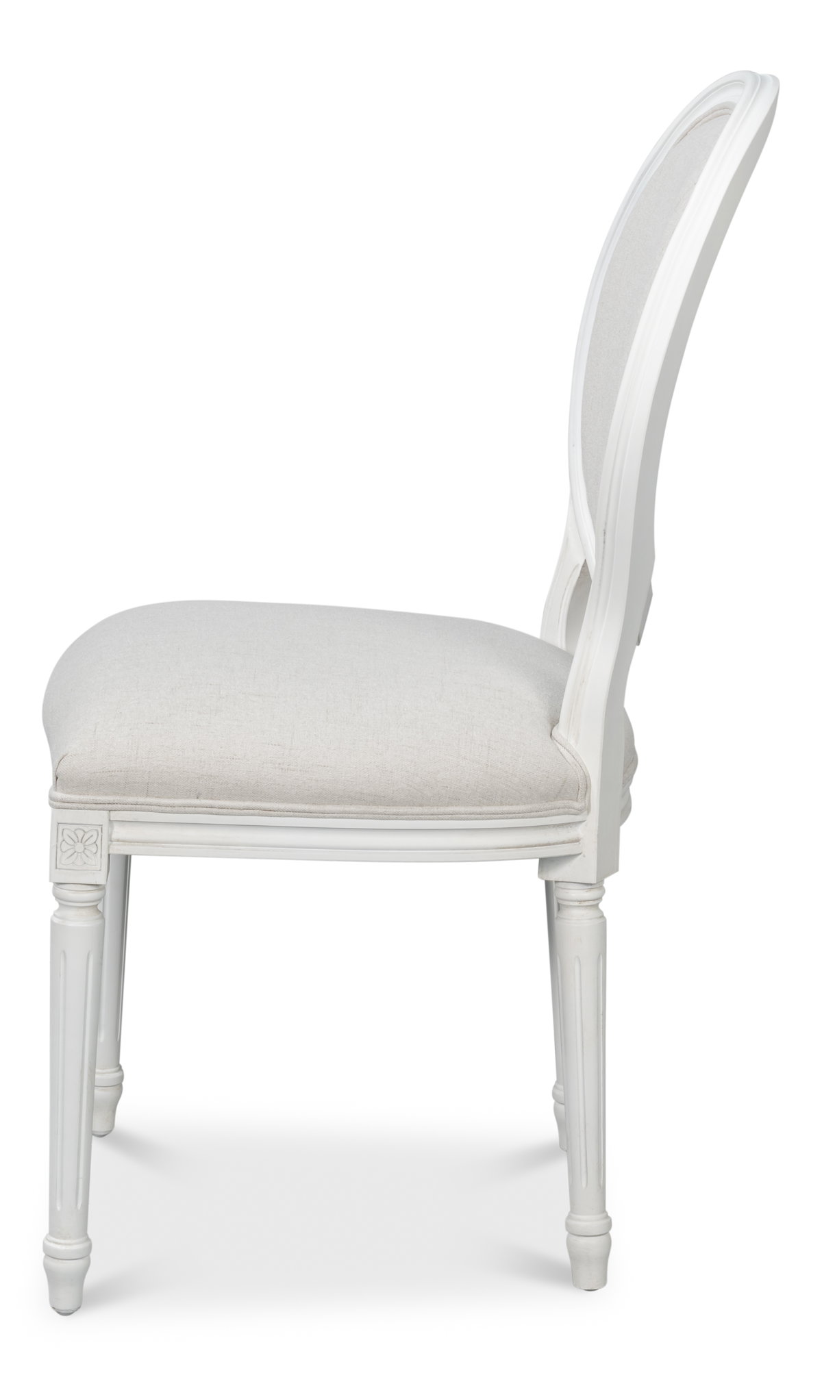 Hugo Oval Side Chair  Cortina White, by Sarreid, 1'11" length x 1" width x 3'2" height View 9