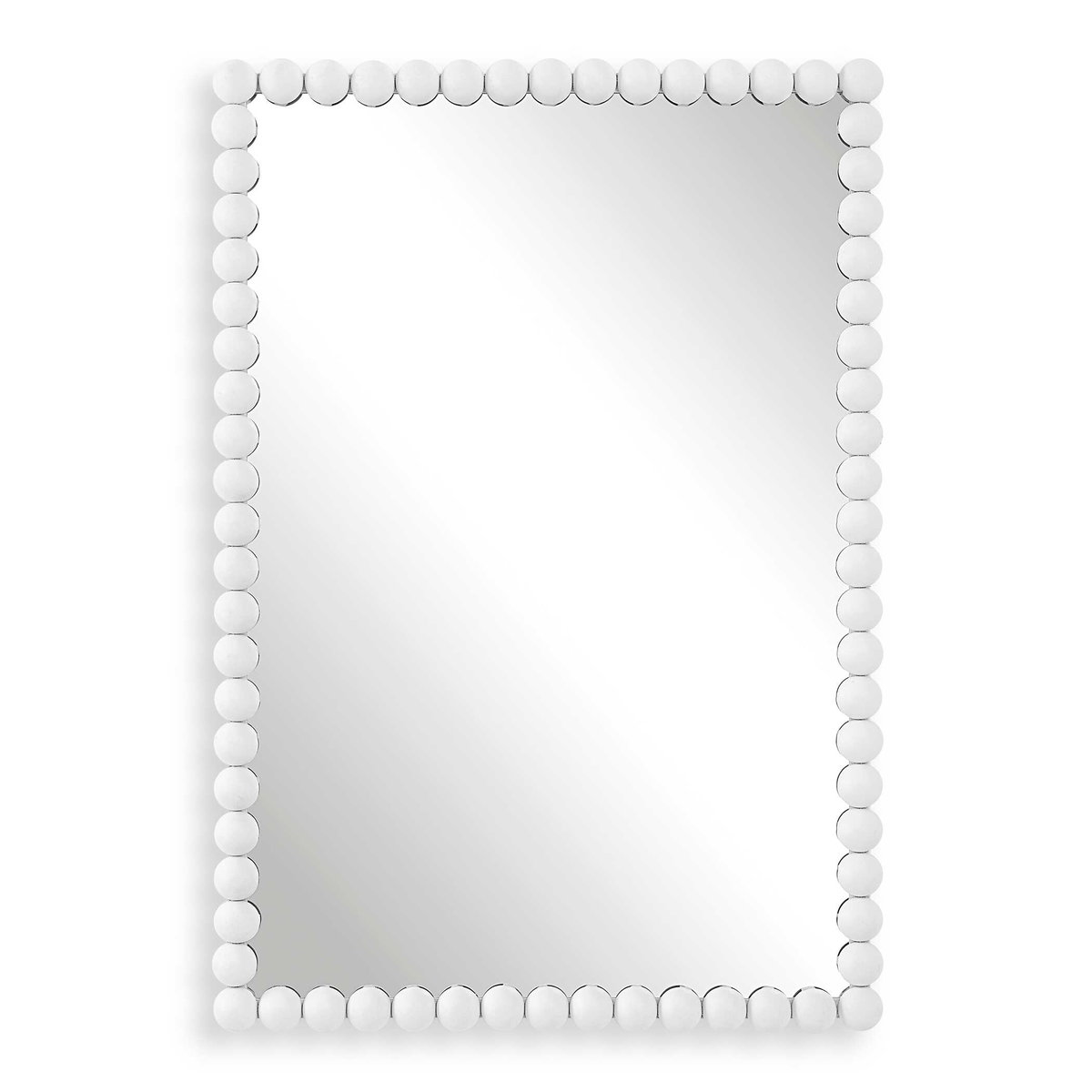 Serna White Vanity Mirror, by Uttermost, 1'8.5" width x 2'6" height x 2" depth View 1