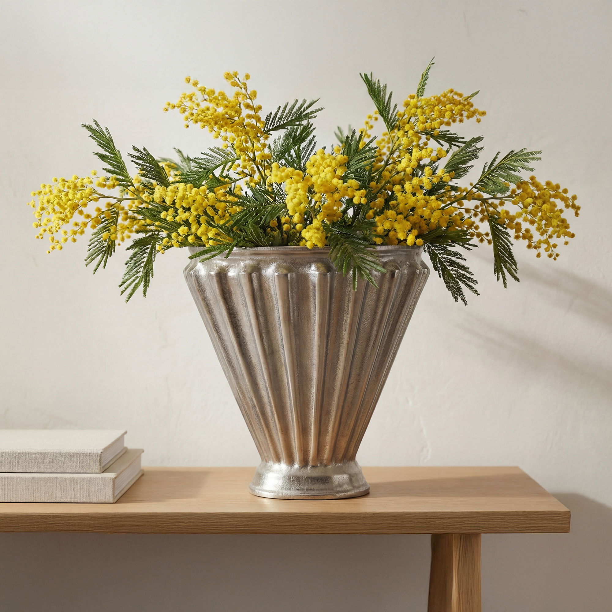 Jade Vase Aged Pewter Cast Aluminum, by Moe's Home, 13" width x 15" height x 6" depth View 5