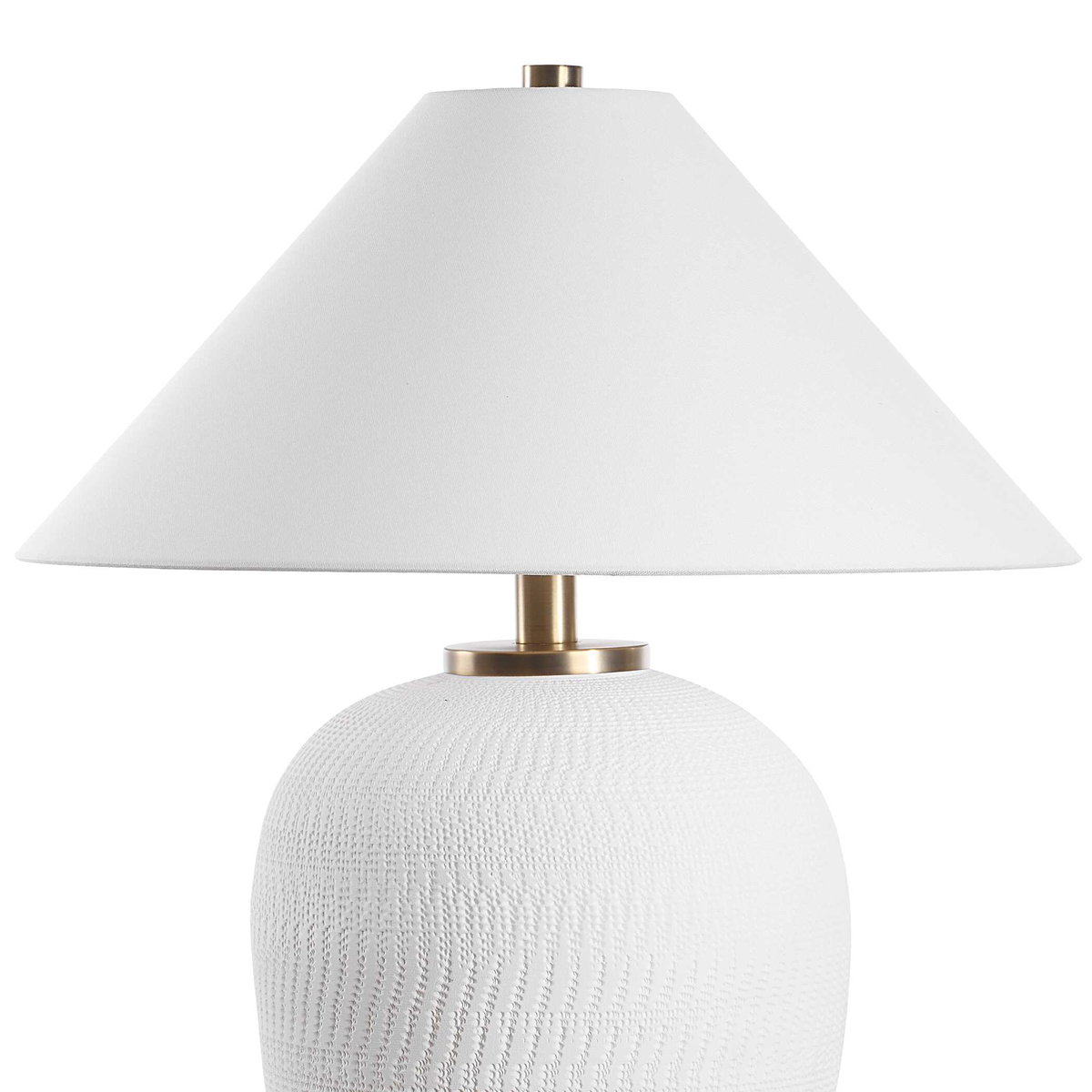Merriton Matt White Table Lamp, by Uttermost, 2'1" width x 2'9" height x 2'1" depth View 6
