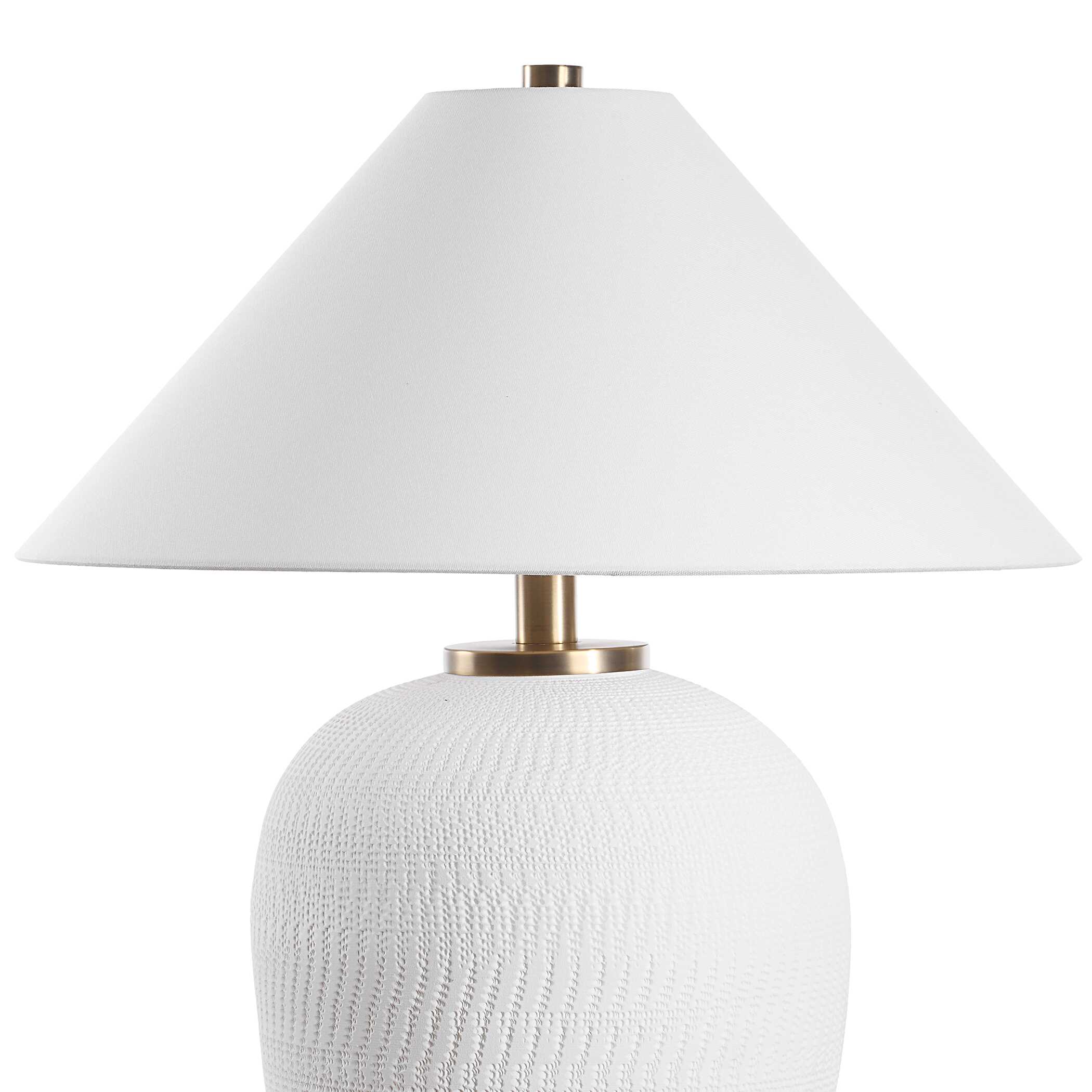 Merriton Matt White Table Lamp, by Uttermost, 25" width x 33" height x 25" depth View 6