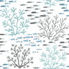 Marine Garden Blue & Brown Wallpaper, by York Wall, 33' length x 1'8.5" width x 0.02" depth thumbnail 1