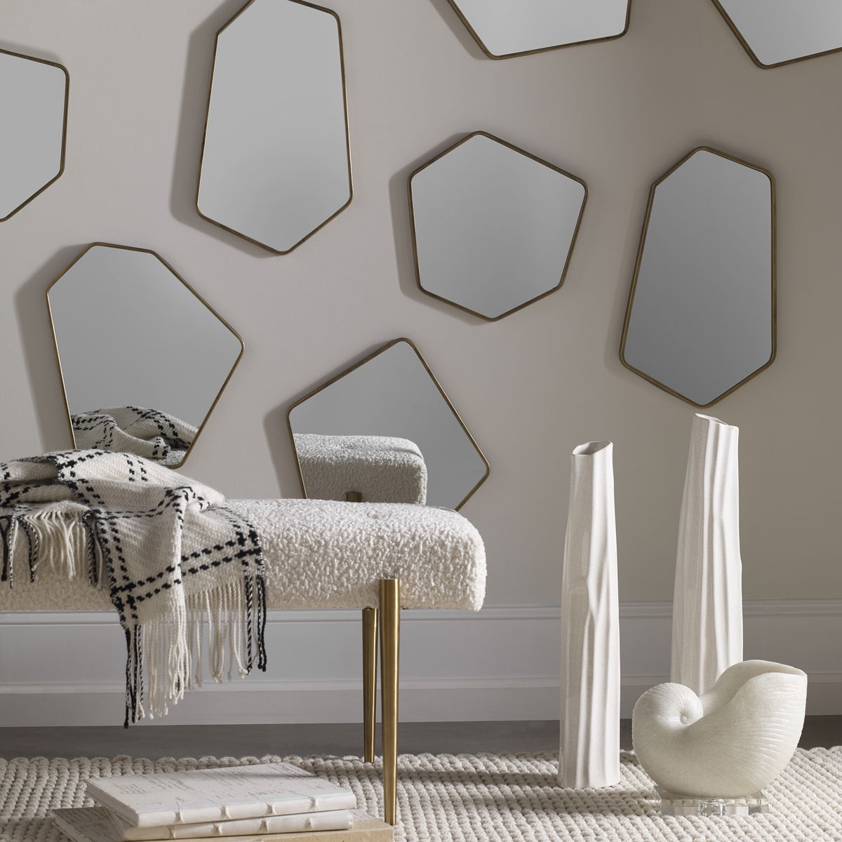 Linneah Modern Mirrors Set/4, by Uttermost, 12.12" width x 20.12" height x 1" depth View 2