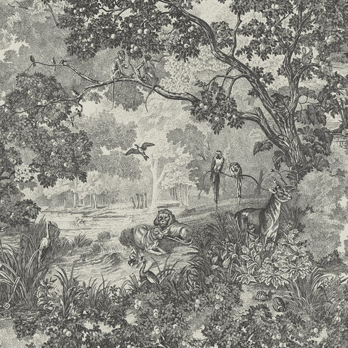 Jungle Toile Taupe Peel & Stick Wallpaper