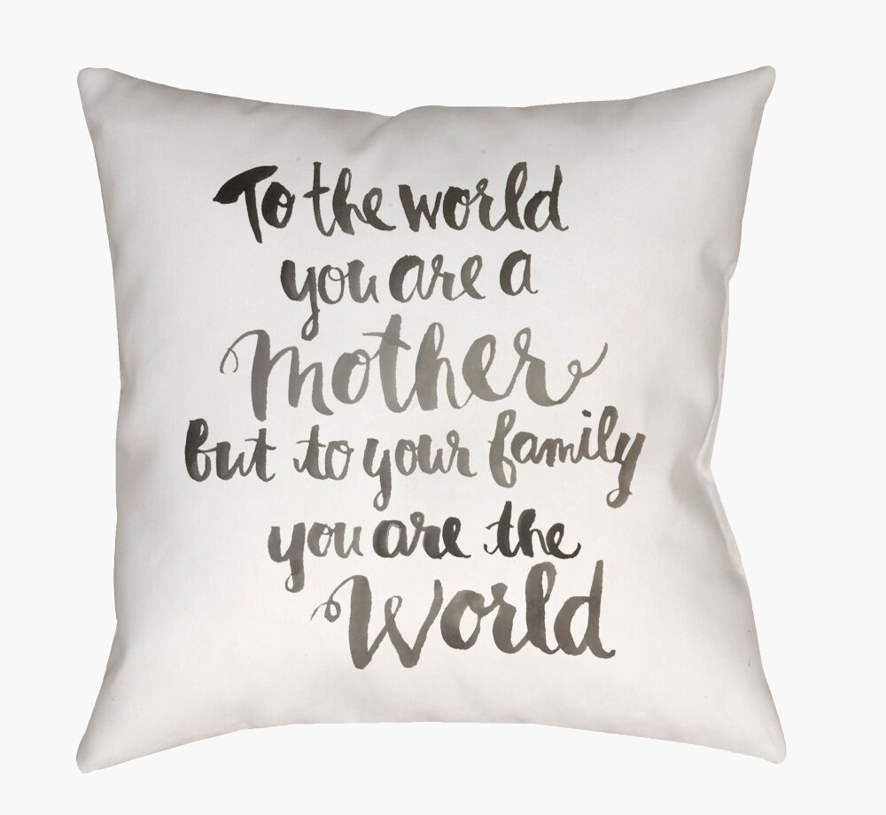 You're The World Accent Pillow, Decorative Pillow by Surya, 18" length x 18" width