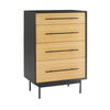 Santa Cruz 4 Drawer High Chest, Wheat, Dresser by Greenington, 18" length x 28.25" width x 44" height thumbnail 1