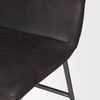 Kavalan 37.5' Total Height Ebony Leather Seat Black Metal Frame Bar Stool thumbnail 8