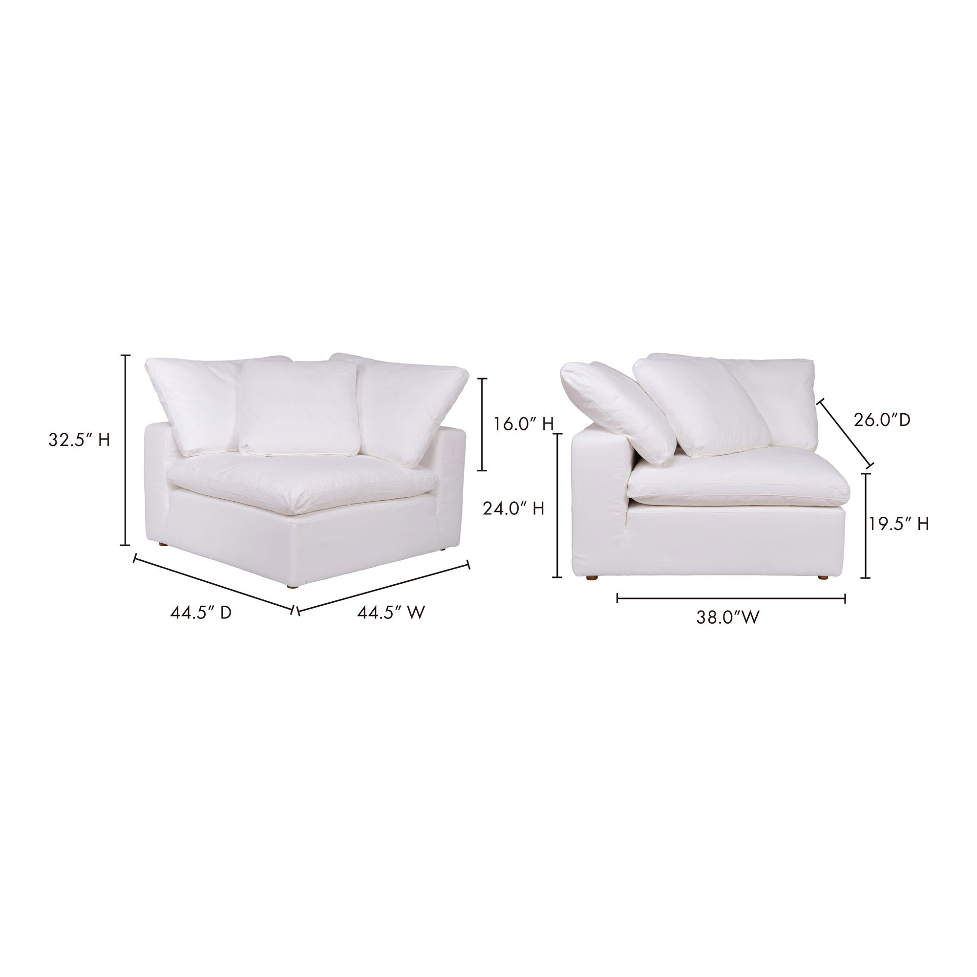 Clay Corner Chair Cream White large image 
