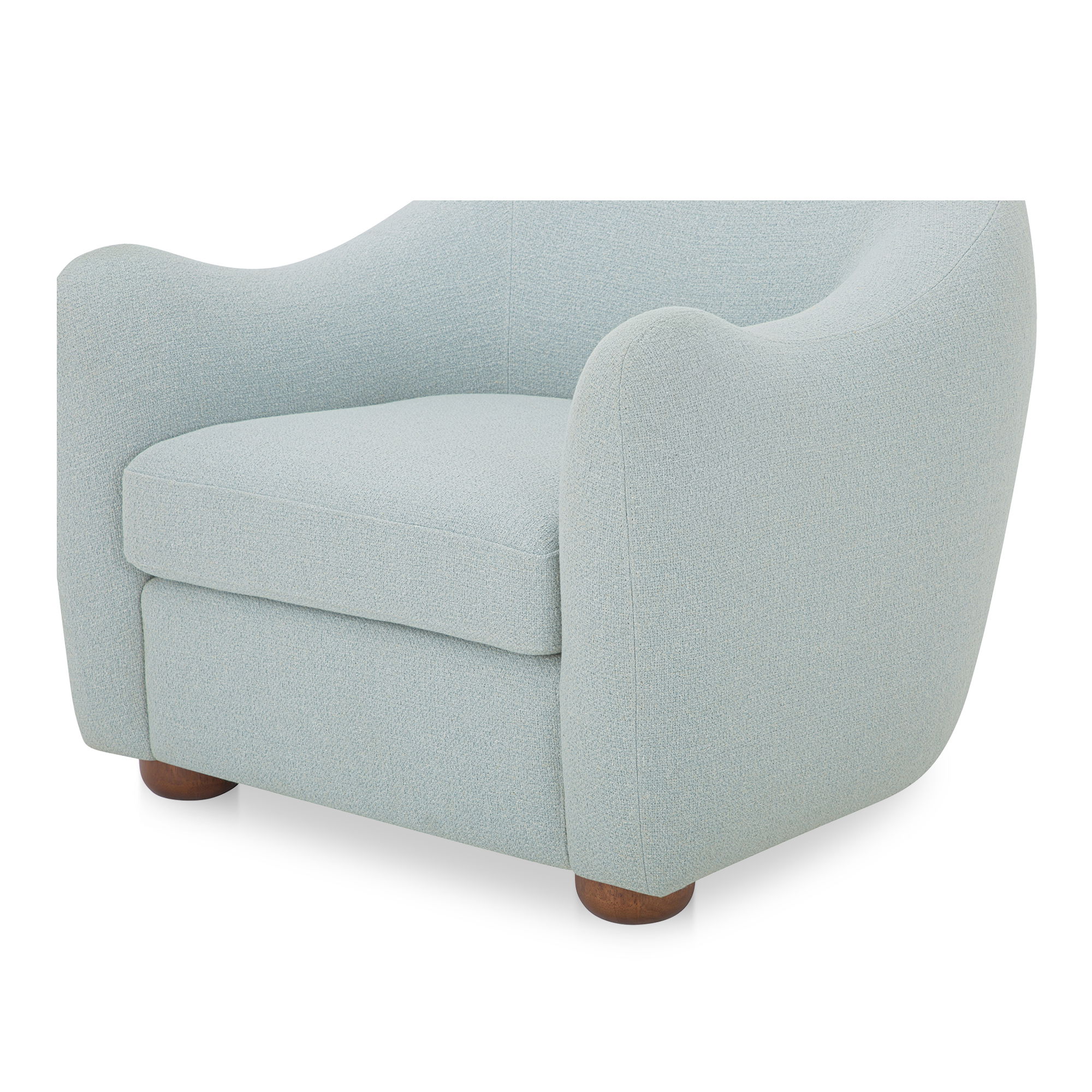 Bria Accent Chair Light Blue, by Moe's Home, 34.6" width x 29.6" height x 33.5" depth View 5