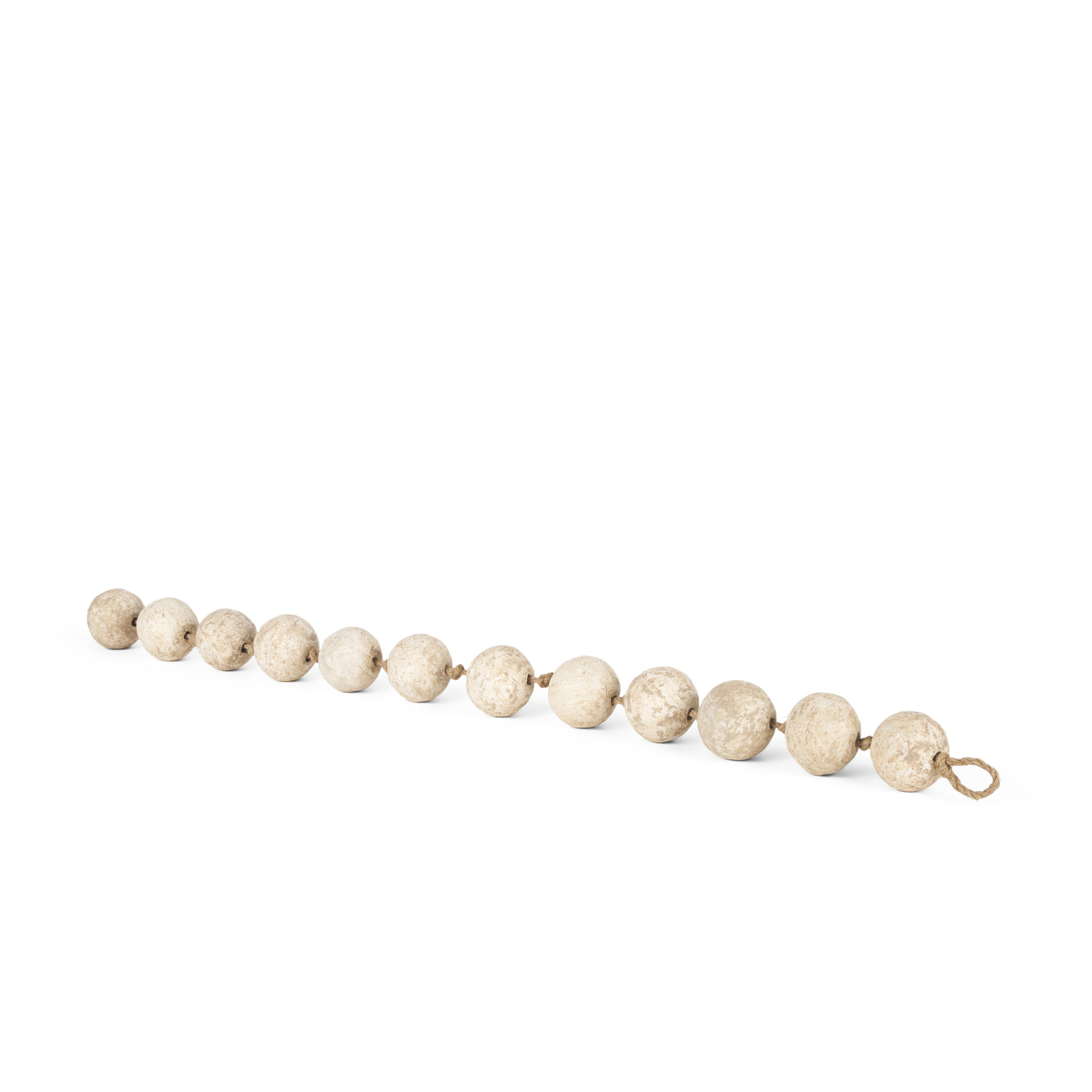 Varamala Beige Paper Mache Sphere Garland, Decorative Object by Mercana, 40" length x 2.5" width x 2.5" height View 1