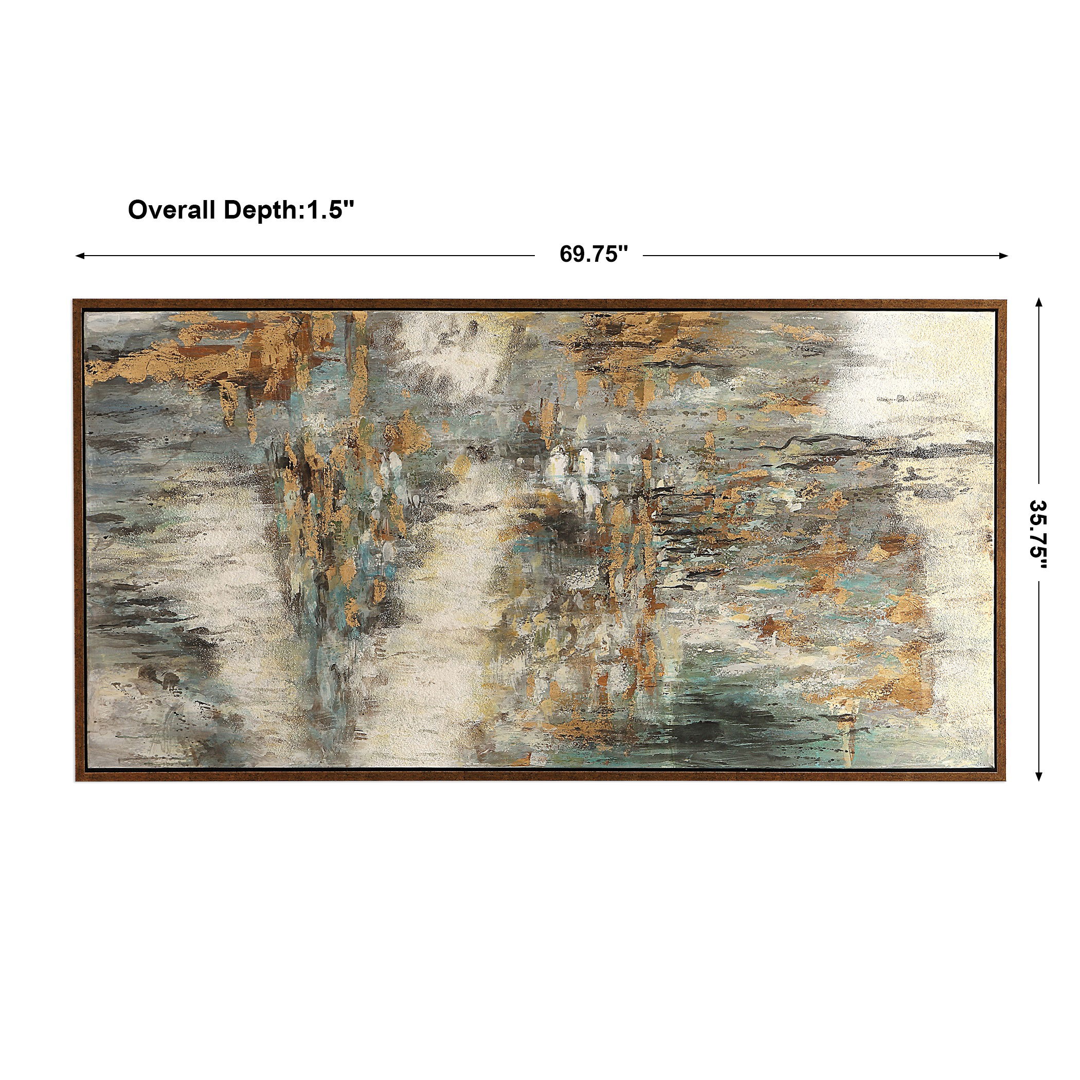 Behind The Falls Abstract Art, Painting by Uttermost, 69.75" width x 35.75" height x 1.5" depth View 3