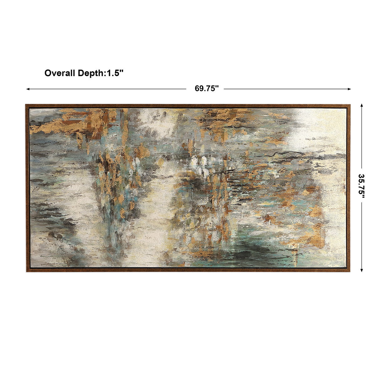 Behind The Falls Abstract Art, by Uttermost, 69.75" width x 35.75" height x 1.5" depth View 3