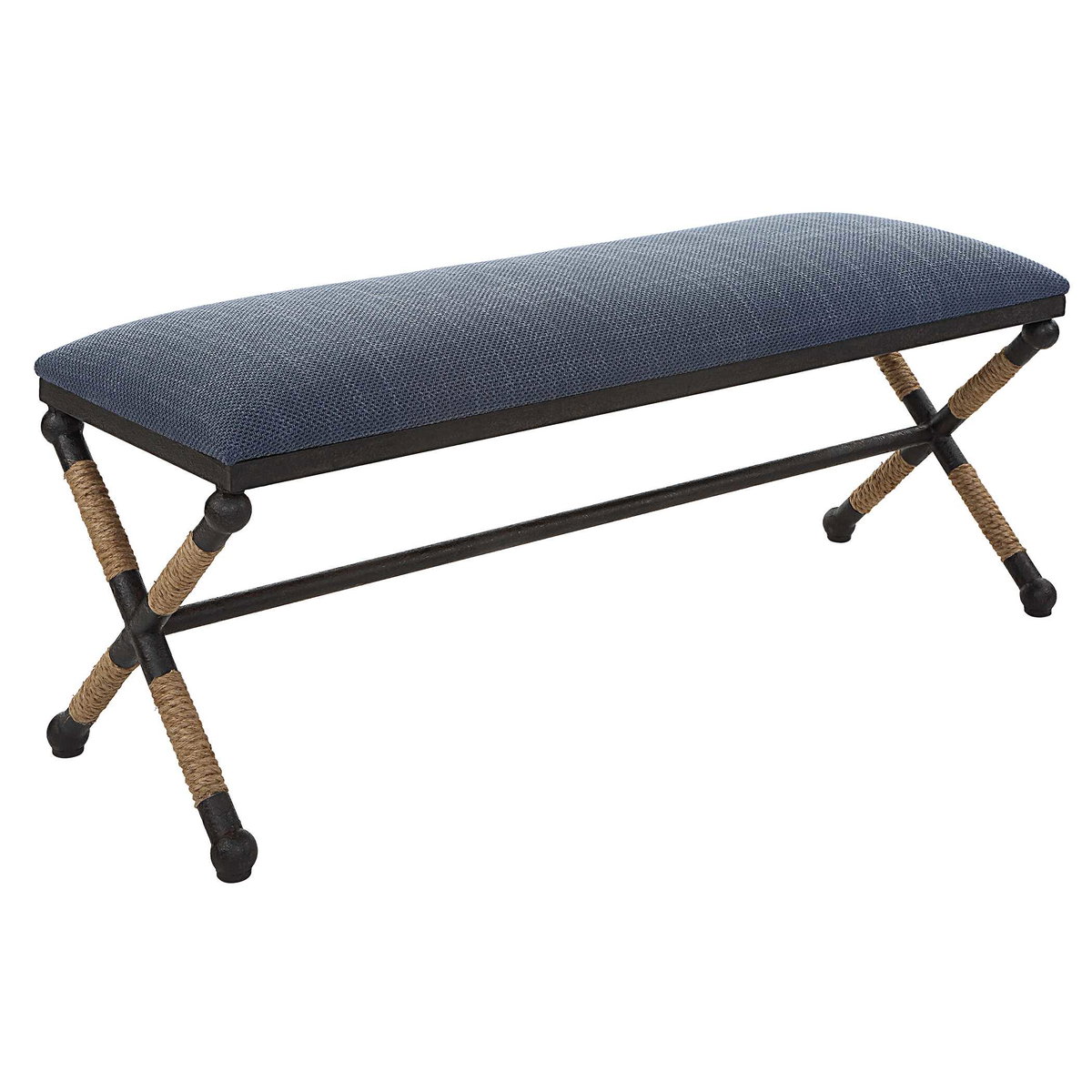 Firth Rustic Navy Bench, Benche by Uttermost, 47.75" width x 21.25" height x 16.25" depth View 5