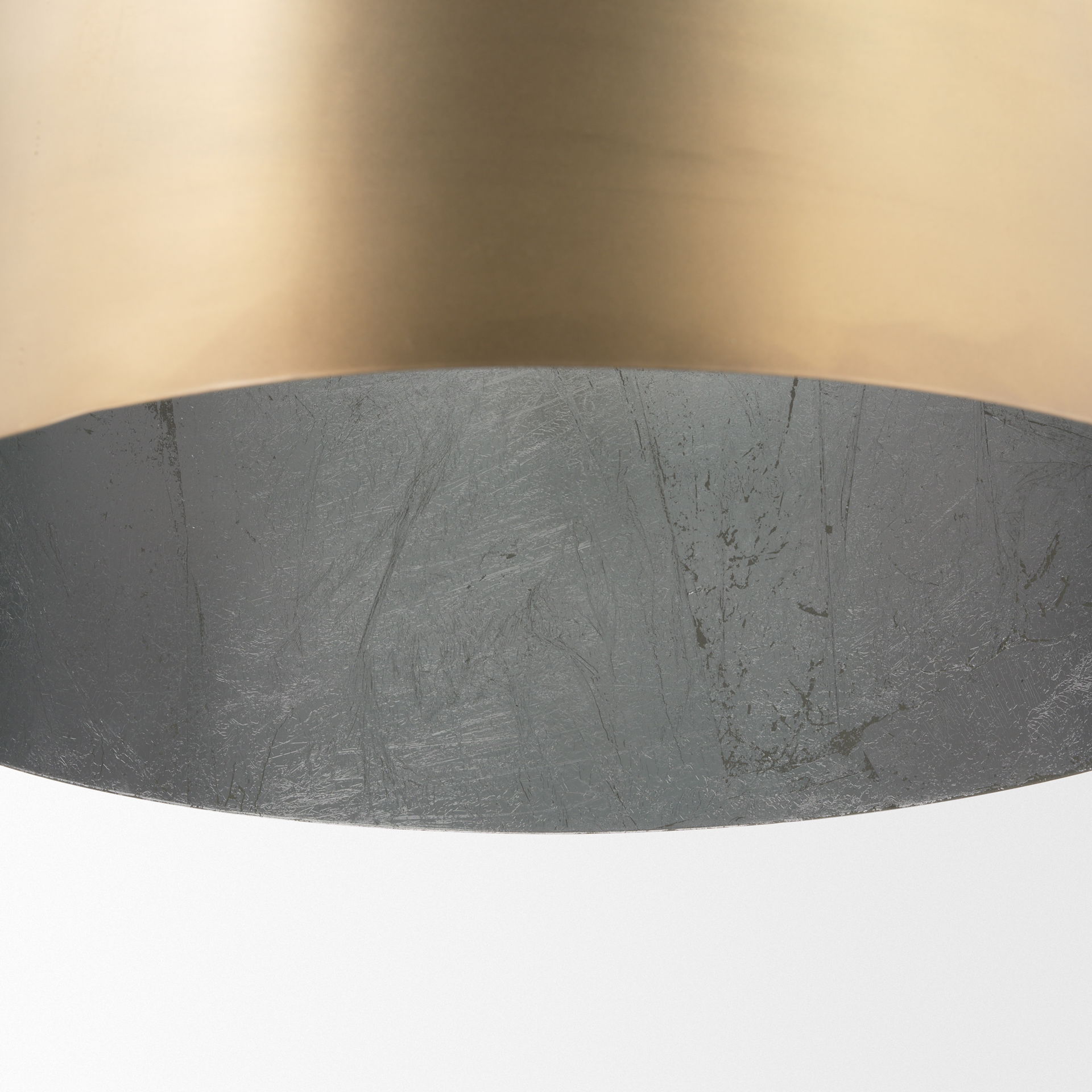 Sanne Antiqued Gold Metal with Silver Foil Large Pendant Light large image 